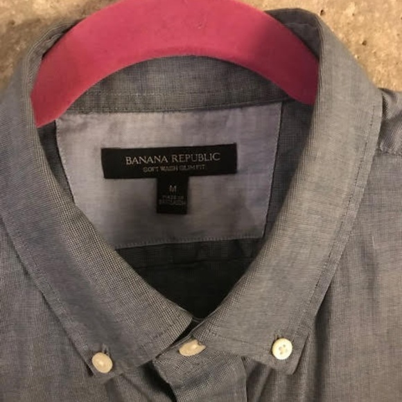 Banana Republic Dark Blue Oxford Button Down - M - Picture 3 of 7